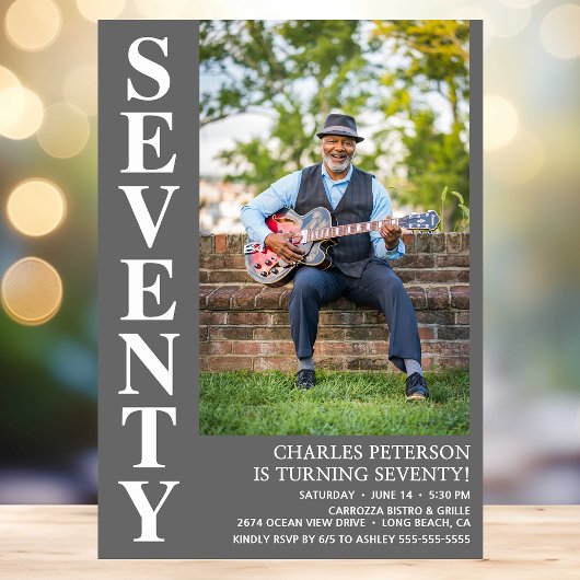 70歳モダンの誕生日パーティー 招待状