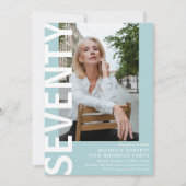 70歳モダンの誕生日パーティー 招待状 (正面)