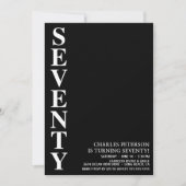70歳モダンの誕生日パーティー 招待状 (正面)