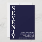 70歳モダンの誕生日パーティー 招待状 (正面)