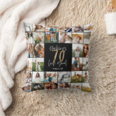 70歳モダンの誕生日数々の写真スクリプトギフト  クッション (ブランケット)