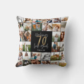 70歳モダンの誕生日数々の写真スクリプトギフト  クッション (裏面)