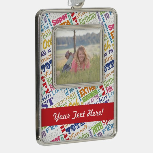 70歳ユニークの誕生日パーティギフトパーソナライズされたズ シルバープレートフレームオーナメント (右)