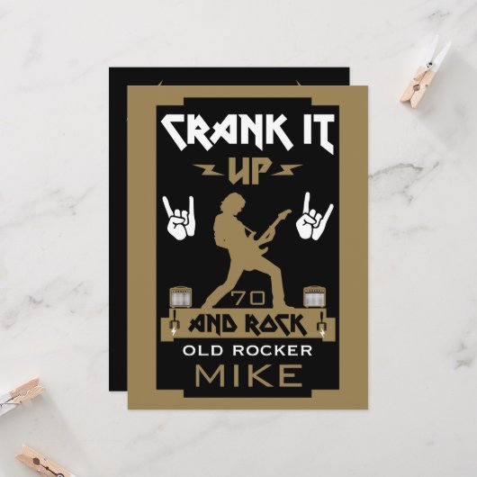 70歳ロッカーズ誕生日 カード (正面/裏面インサイチュ)