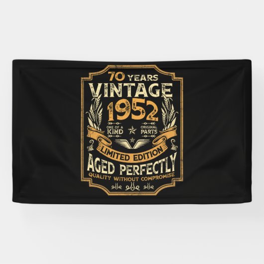 70歳ヴィンテージ1952年70誕生日 横断幕 (横)