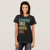 70歳ヴィンテージ1953年3月70誕生日男性 Tシャツ (正面フル)