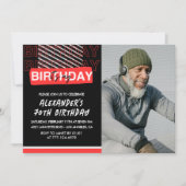 70歳招待状メンズパーティーフォトレッド 招待状 (正面)