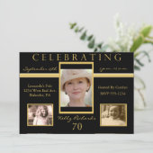 70歳誕生パーティートライフォト招待状2 招待状 (スタンド正面)