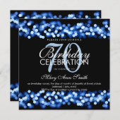 70歳誕生パーティーブルーハリウッド·グラム 招待状 (正面/裏面)