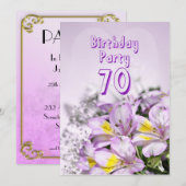 70歳誕生日パーティーの招待 招待状 (正面/裏面)