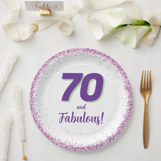 70歳誕生日パーティー ペーパープレート (ウェディング)
