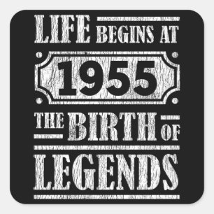 70歳1955年誕生伝説70誕生日 スクエアシール