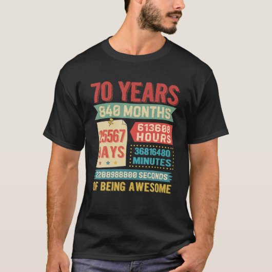 70歳70歳の誕生日装飾店 Tシャツ (正面)