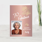 70歳 そして 素晴らしい葉っぱ 70歳の誕生日写真 カード (正面)