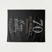 70歳 だから何? ユーモア名言 ブラック エレガント 70歳誕生日 タペストリー (正面(横))