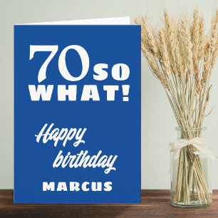 70歳 だから何? 面白い名言 タイポグラフィ 70歳の誕生日 カード