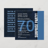 70歳 サプライズ 誕生日 現代的なミッドナイトブルー W102 招待状 (正面/裏面)