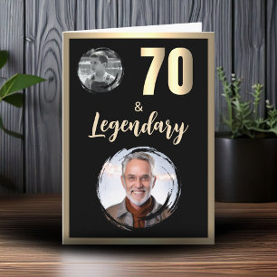 70歳 & レジェンダリー 2枚の写真 70歳の誕生日 ゴールド カード