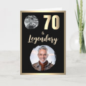 70歳 & レジェンダリー 2枚の写真 70歳の誕生日 ゴールド カード (正面)
