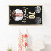 70歳 & レジェンダリー 3枚の写真 70歳の誕生日 ゴールド 横断幕 (インサイチュ)