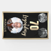 70歳 & レジェンダリー 3枚の写真 70歳の誕生日 ゴールド 横断幕 (横)