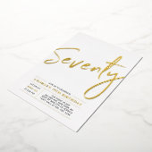 70歳 | 現代ゴールド 70歳の誕生日パーティー箔招待状 箔招待状 (回転した状態)