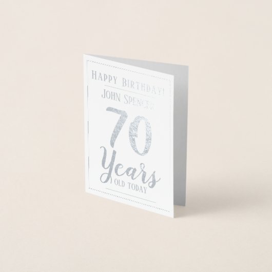 70歳。70誕生日 箔カード (正面)