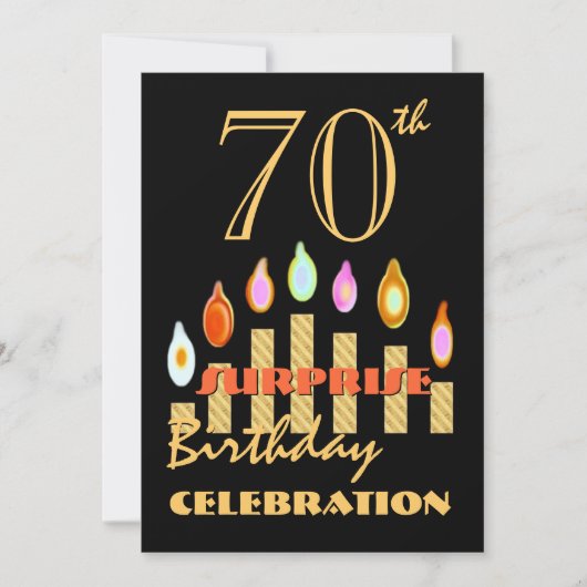 70歳 - 79歳 サプライズ誕生日パーティー招待状 招待状 (正面)