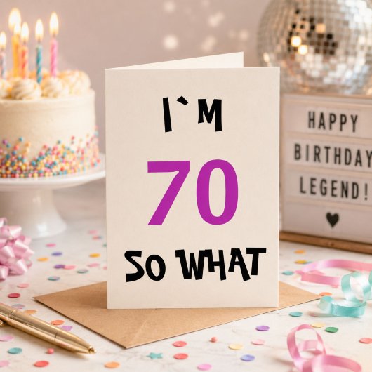70番おもしろい目の誕生日 カード