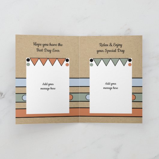 70番グリーン素晴らしブルー70番素朴誕生日 カード (内部)