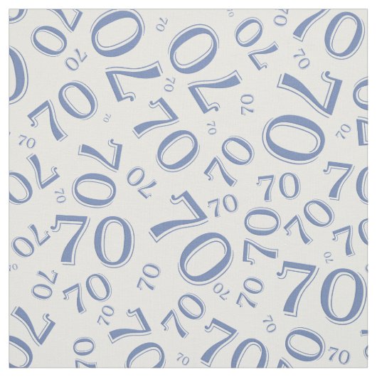 70番目のクール数値パターン青と白70 ファブリック (見本)