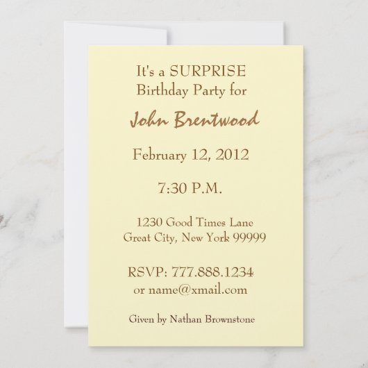 70番目のサプライズ·バースデー·パーティーの招待-金ゴールド 招待状 (裏面)