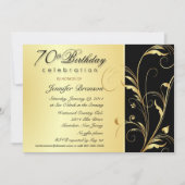 70番目のバースデーパーティ招待状とモノグラム 招待状 (正面)