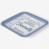 70番目のパーティー乱数パターンブルー/ホワイト ペーパープレート (傾斜あり)