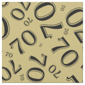 70番目の数クールパターン金ゴールドと黒70 ファブリック (クローズアップ)