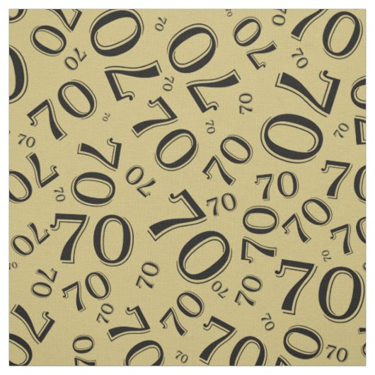 70番目の数クールパターン金ゴールドと黒70 ファブリック (見本)
