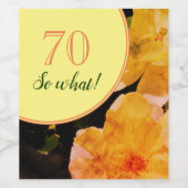 70番目の誕生日おもしろいとやる気を起こさせるバラ ワインラベル (シングルラベル)
