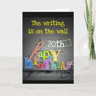 **70番目の誕生日が書ON THE WALL"カード カード