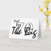 70番目の誕生日はパパ、黒い文字は白。 カード (黄色い花)