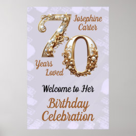 70番目の誕生日エレガントパーティー ポスター