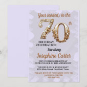 70番目の誕生日エレガントパーティー 招待状 (正面/裏面)