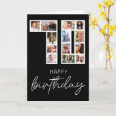 70番目の誕生日カードフォトコラージュの挨拶 カード (黄色い花)