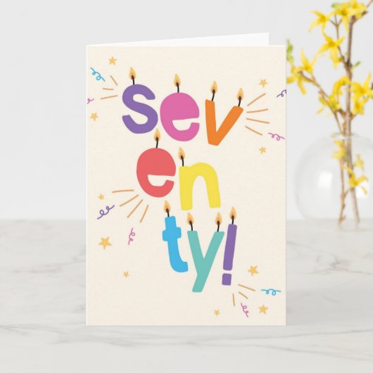 70番目の誕生日カード カード (黄色い花)