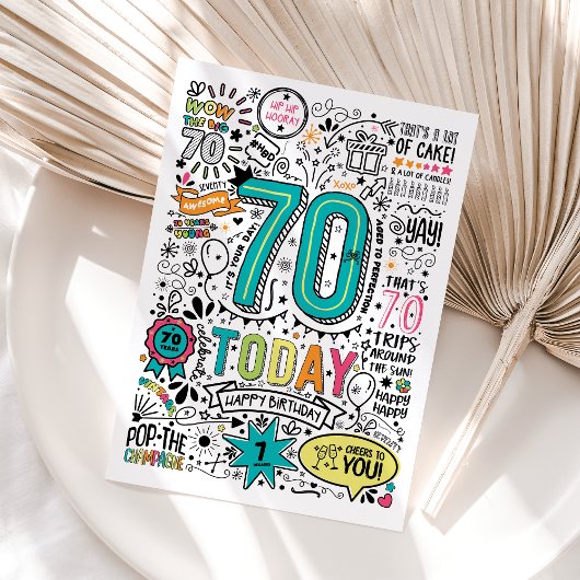 70番目の誕生日カード サンキューカード