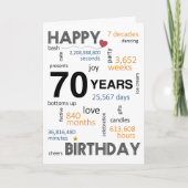 70番目の誕生日カード サンキューカード (正面)