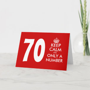 70番目の誕生日カード   保落ち着いて数字だ カード