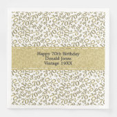 70番目の誕生日クール番号パターン金ゴールド/白 (正面)