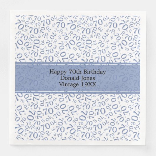 70番目の誕生日クール番号パターン青/白 (正面)