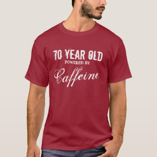 70番目の誕生日シ男性へャツ カフェインを使用 Tシャツ