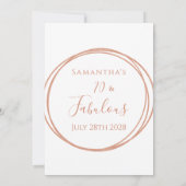 70番目の誕生日バラ金ゴールドミニマル誕生日 招待状 (裏面)